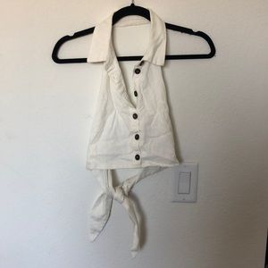 Halter Button-Down Tie Top